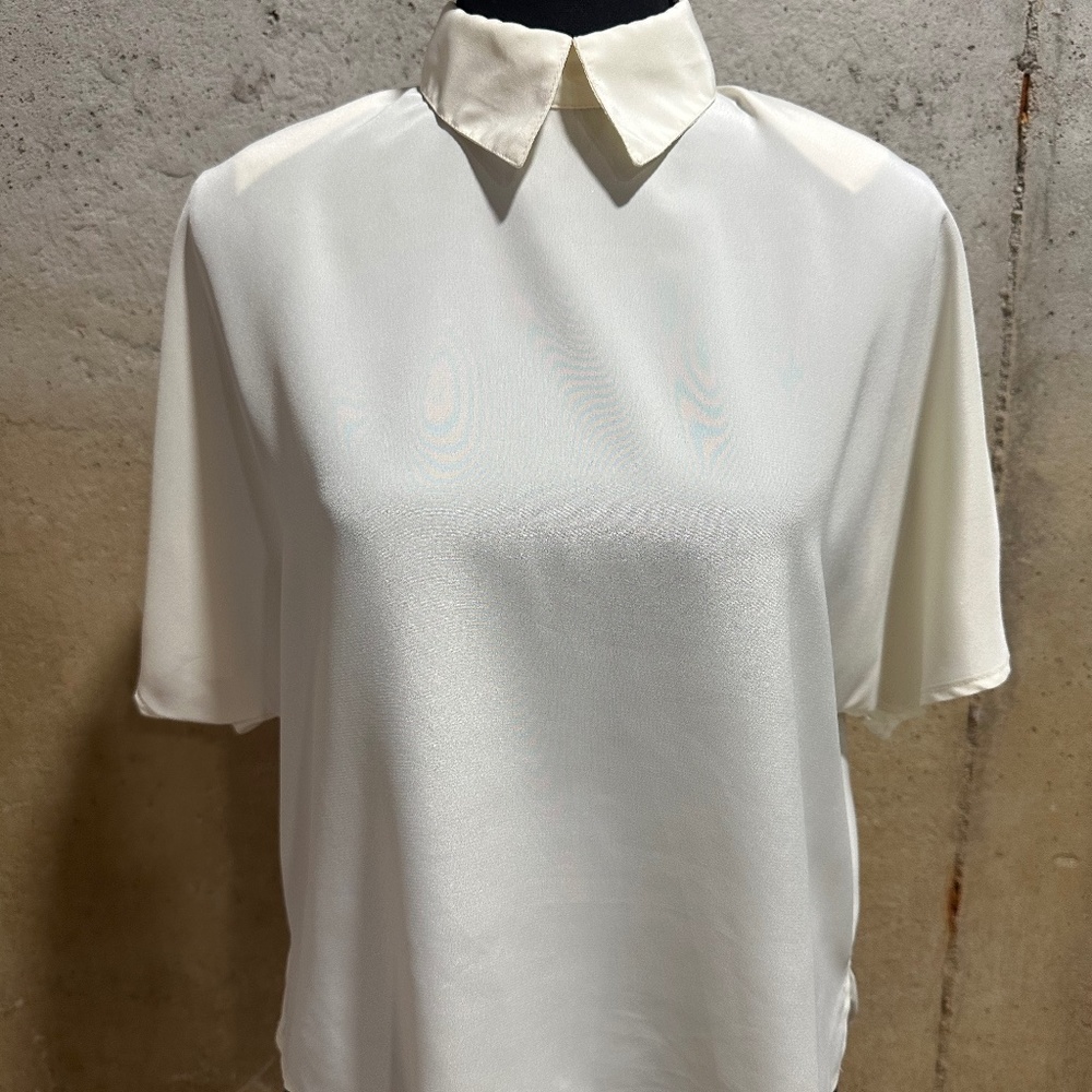 Vintage White blouse with collar size med